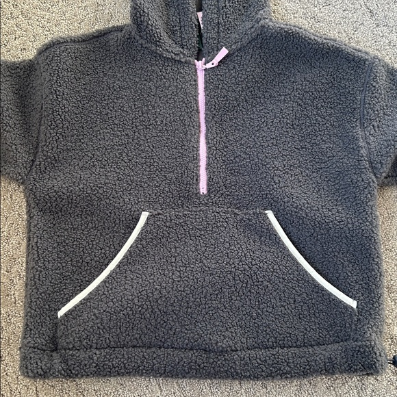 Wild Fable Sherpa Anorak Quarter Zip Pullover Hoodie Cozy Cabin Top Gray XS NWT - Picture 11 of 11